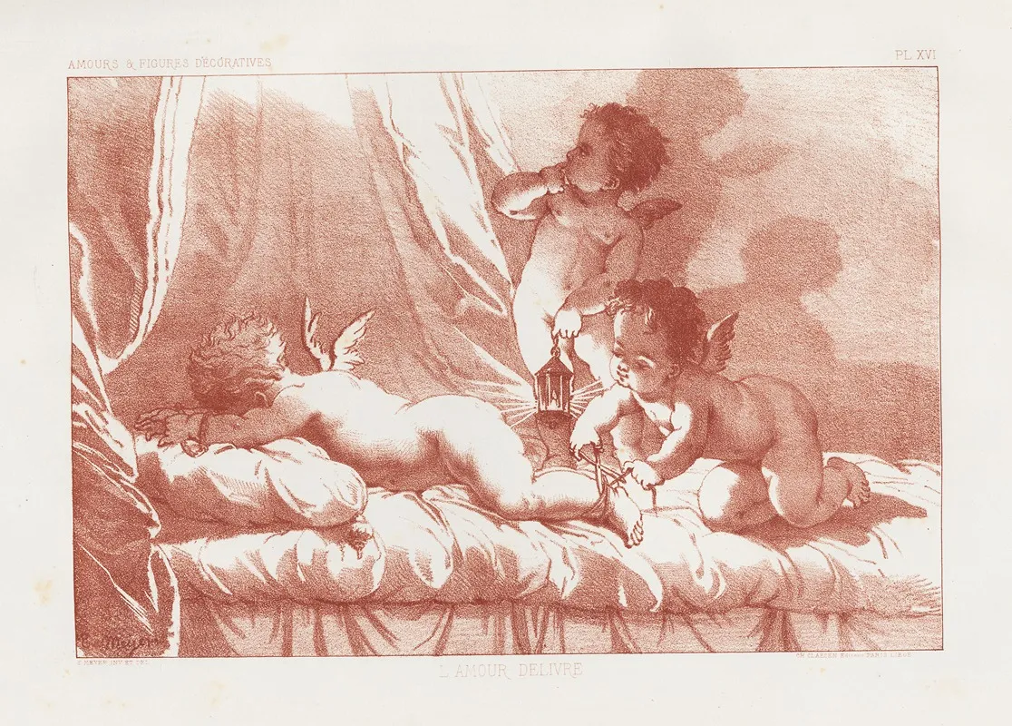 Amours Et Figures Decoratives Arts Industriels Pl 17 Wall Art by E. Meyer - High-Resolution Digital Print