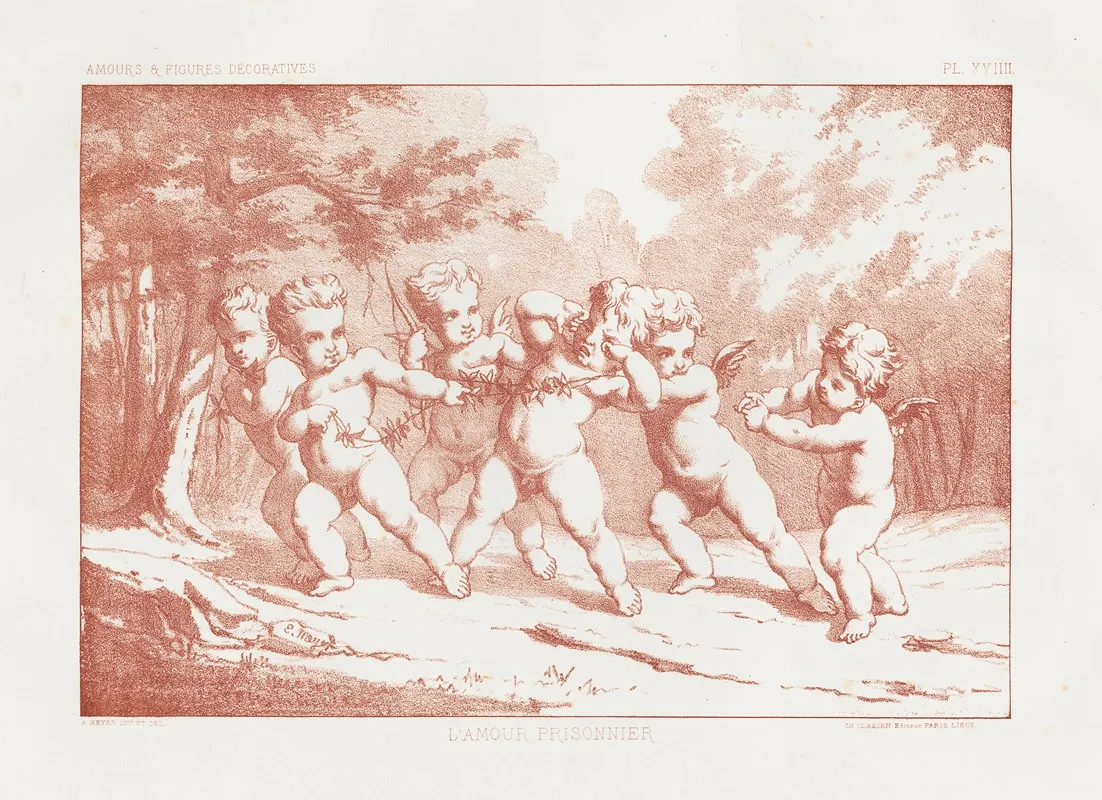 Amours Et Figures Decoratives Arts Industriels Pl 18 Wall Art by E. Meyer - High-Resolution Digital Print