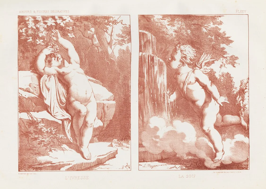 Amours Et Figures Decoratives Arts Industriels Pl 24 Wall Art by E. Meyer - High-Resolution Digital Print