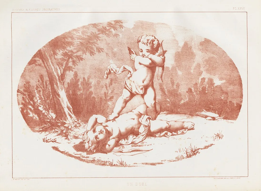 Amours Et Figures Decoratives Arts Industriels Pl 25 Wall Art by E. Meyer - High-Resolution Digital Print