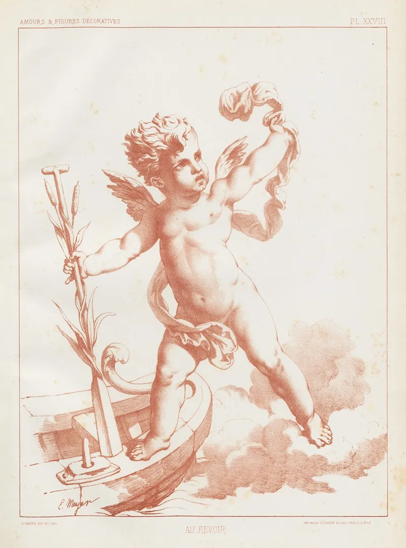Amours Et Figures Decoratives Arts Industriels Pl 27 Wall Art by E. Meyer - High-Resolution Digital Print