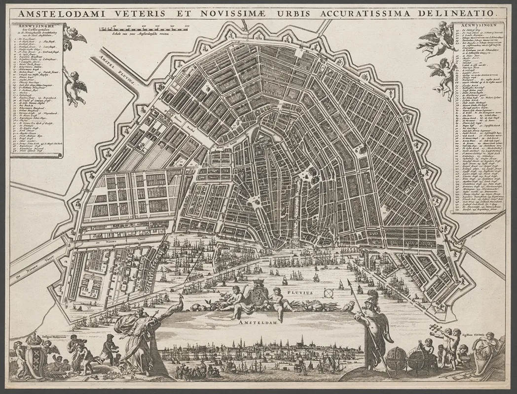 Amstelodami Veteris Et Novisimae Urbis Accuratissima Delineatio Wall Art by Hendrik van Waesberge - High-Resolution Digital Print
