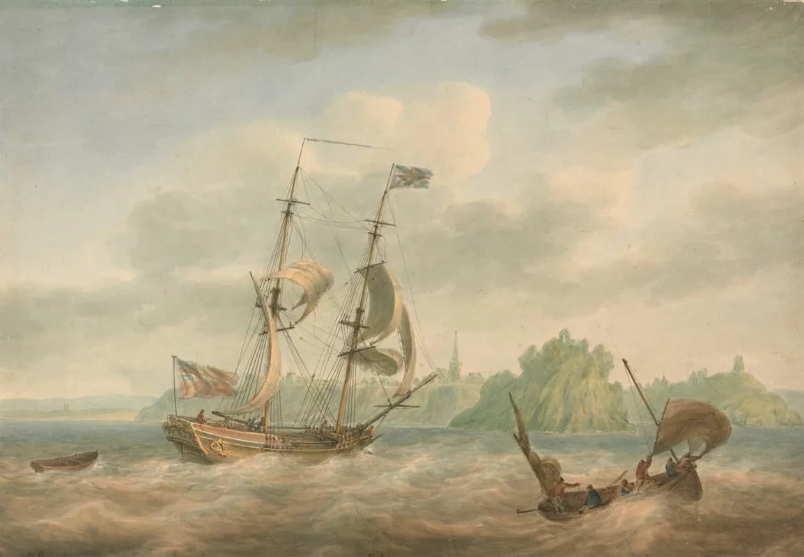 An Admiralty Yacht Running Inshore At Tenby