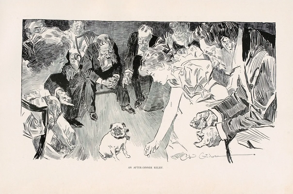 An After Dinner Party Wall Art by Charles Dana Gibson - High-Resolution Digital Print