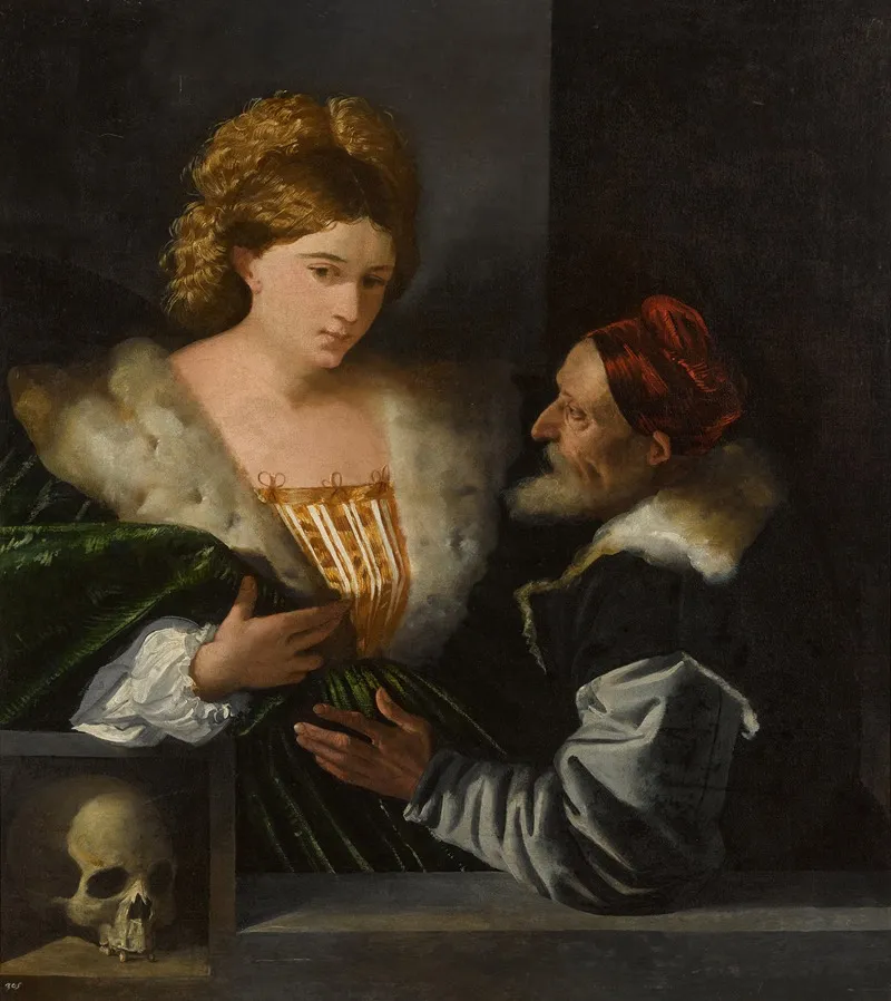 An Allegorical Portrait Of A Lady And Gentleman Wall Art by Tonino Novaero - High-Resolution Digital Print
