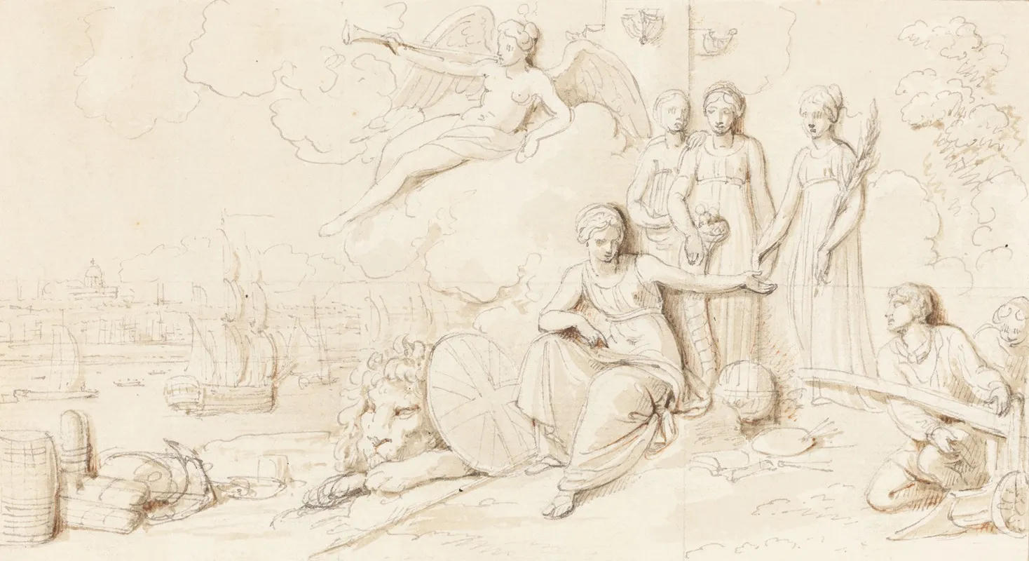 An Allegory Of Britains Mercantile Power Wall Art by Robert Smirke - High-Resolution Digital Print
