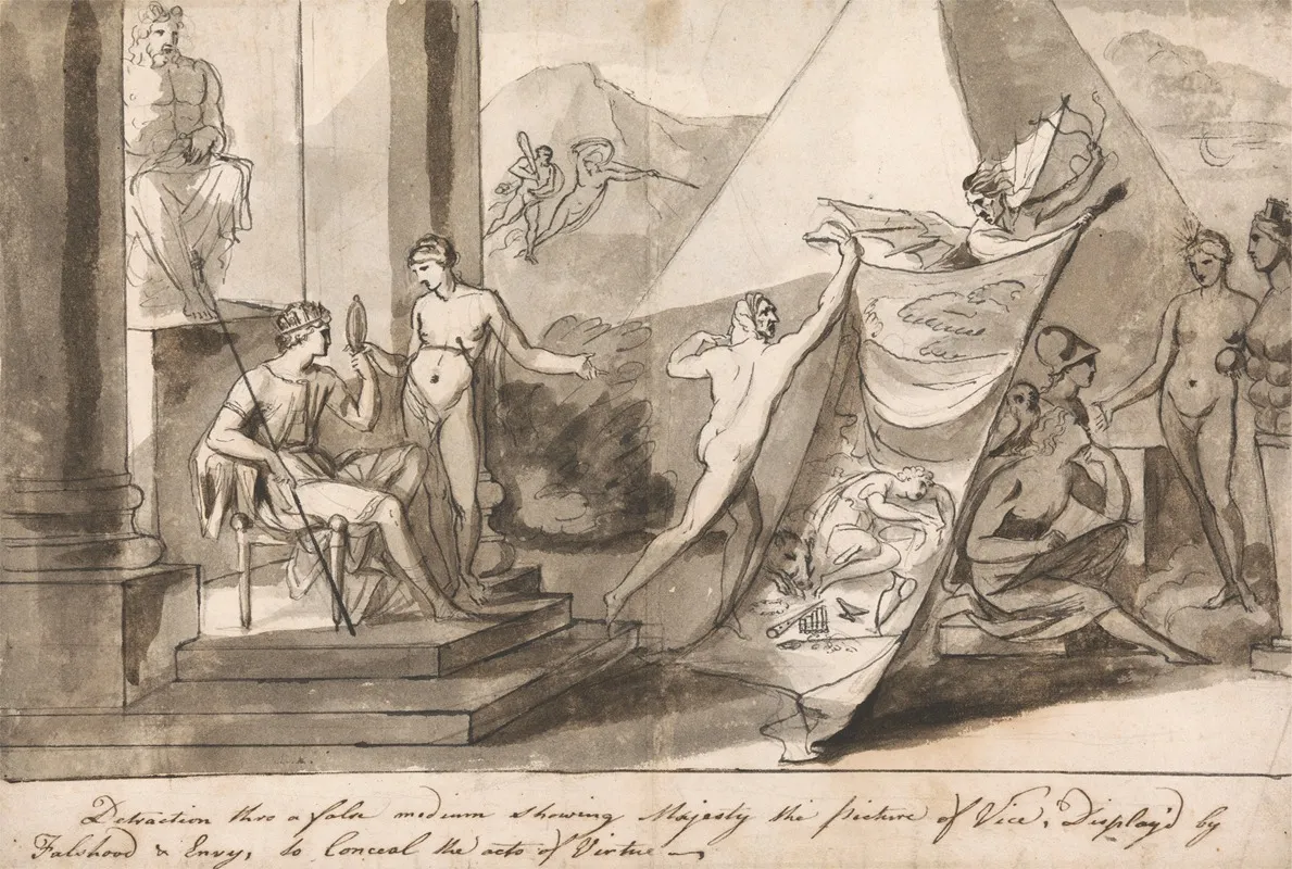 An Allegory On The Plight Of The Artist Wall Art by Mauritius Lowe - High-Resolution Digital Print