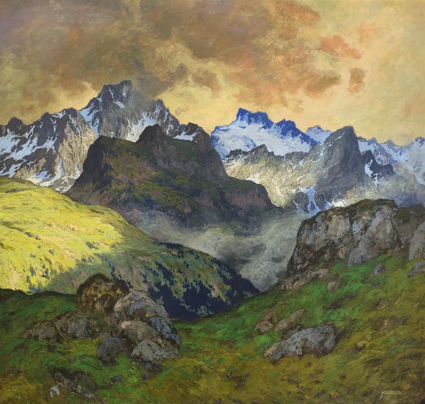 An Alpine Landscape 2 Wall Art by Hugo Hodiener - High-Resolution Digital Print