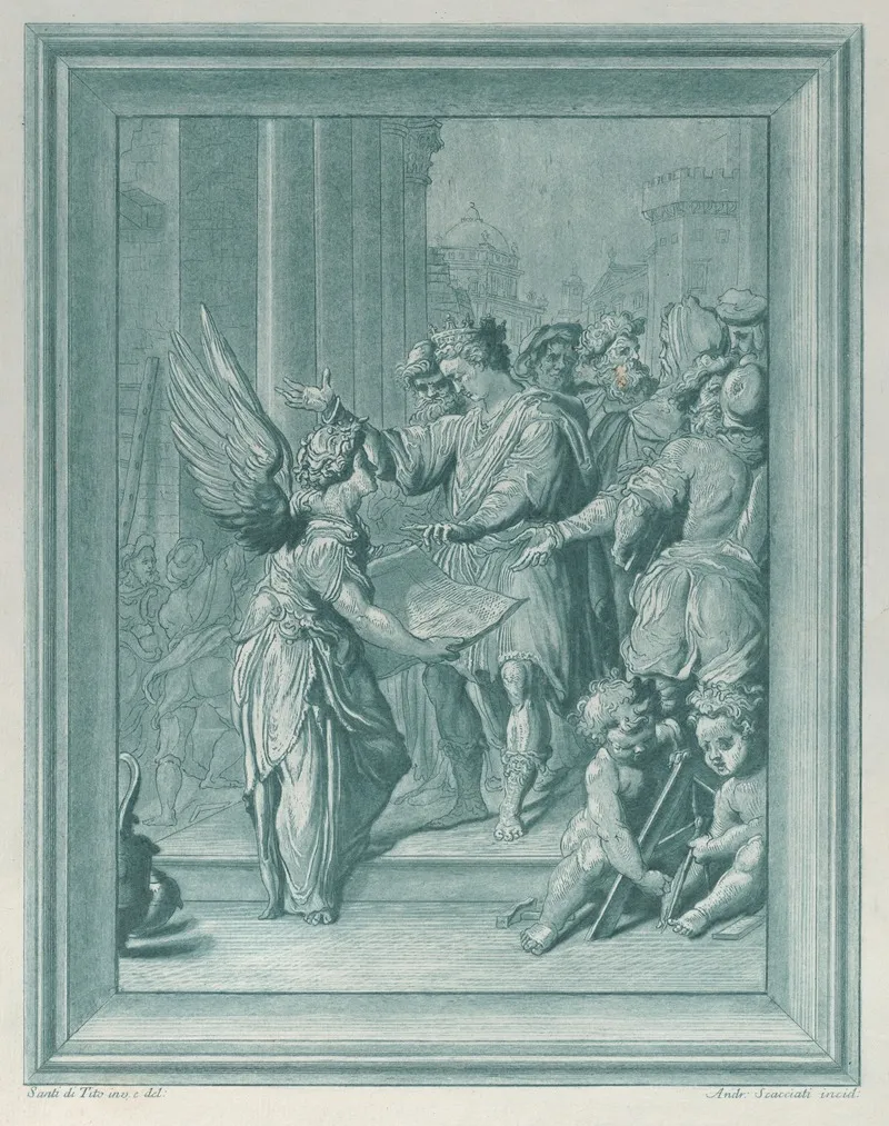An Angel Directing The Construction Of A Building