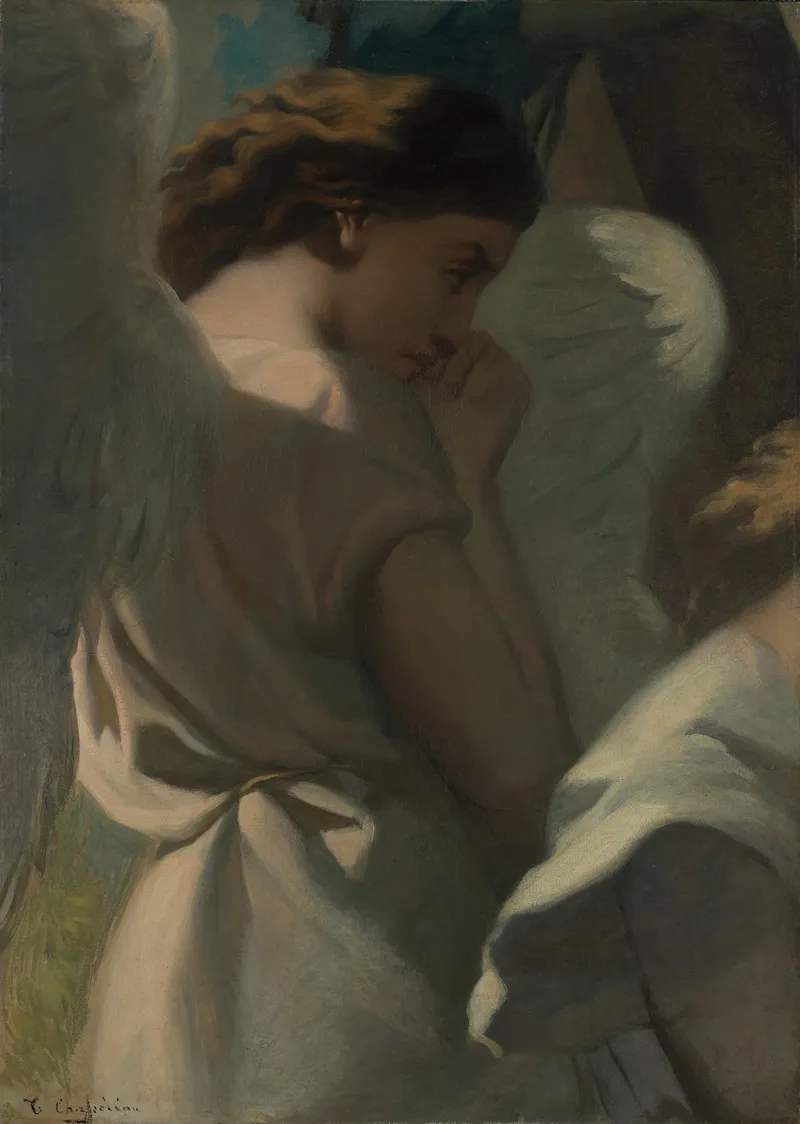 An Angel Praying In The Garden Of Olives Wall Art by Théodore Chassériau - High-Resolution Digital Print