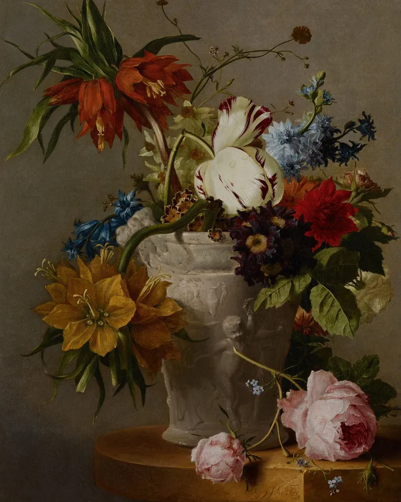 An Arrangement With Flowers Wall Art by Georgius Jacobus Johannes van Os - High-Resolution Digital Print