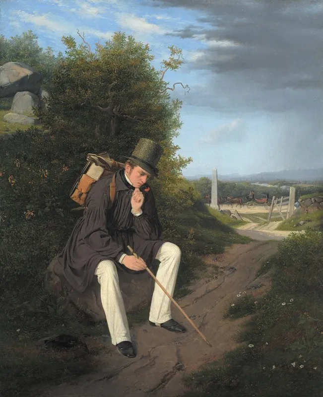 An Artist Resting By The Roadside