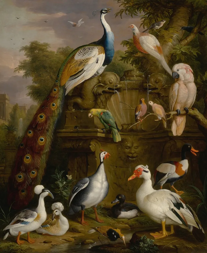 An Assembly Of Birds In A Parkland Landscape 2 Wall Art by Jakob Bogdány - High-Resolution Digital Print