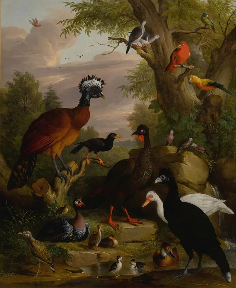 An Assembly Of Birds In A Parkland Landscape Wall Art by Jakob Bogdány - High-Resolution Digital Print
