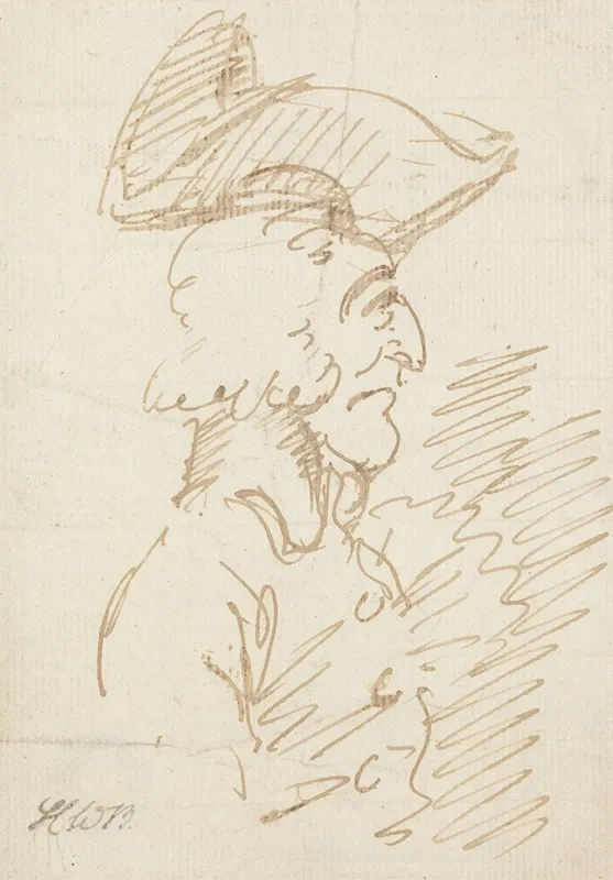 An Elderly Hook Nosed Man In A Cocked Hat