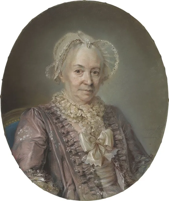 An Elderly Lady In A Mauve Silk Dress Wall Art by Claude Bornet - High-Resolution Digital Print