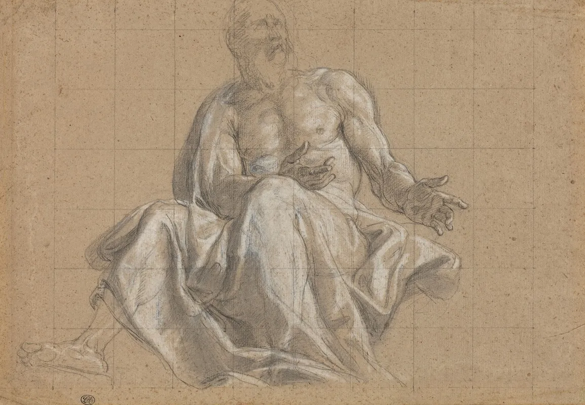 An Elderly Man In Classical Drapery Wall Art by Roman 18th Century - High-Resolution Digital Print