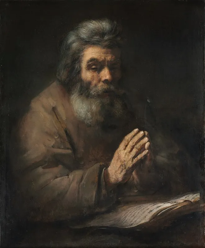 An Elderly Man In Prayer Wall Art by Rembrandt van Rijn - High-Resolution Digital Print