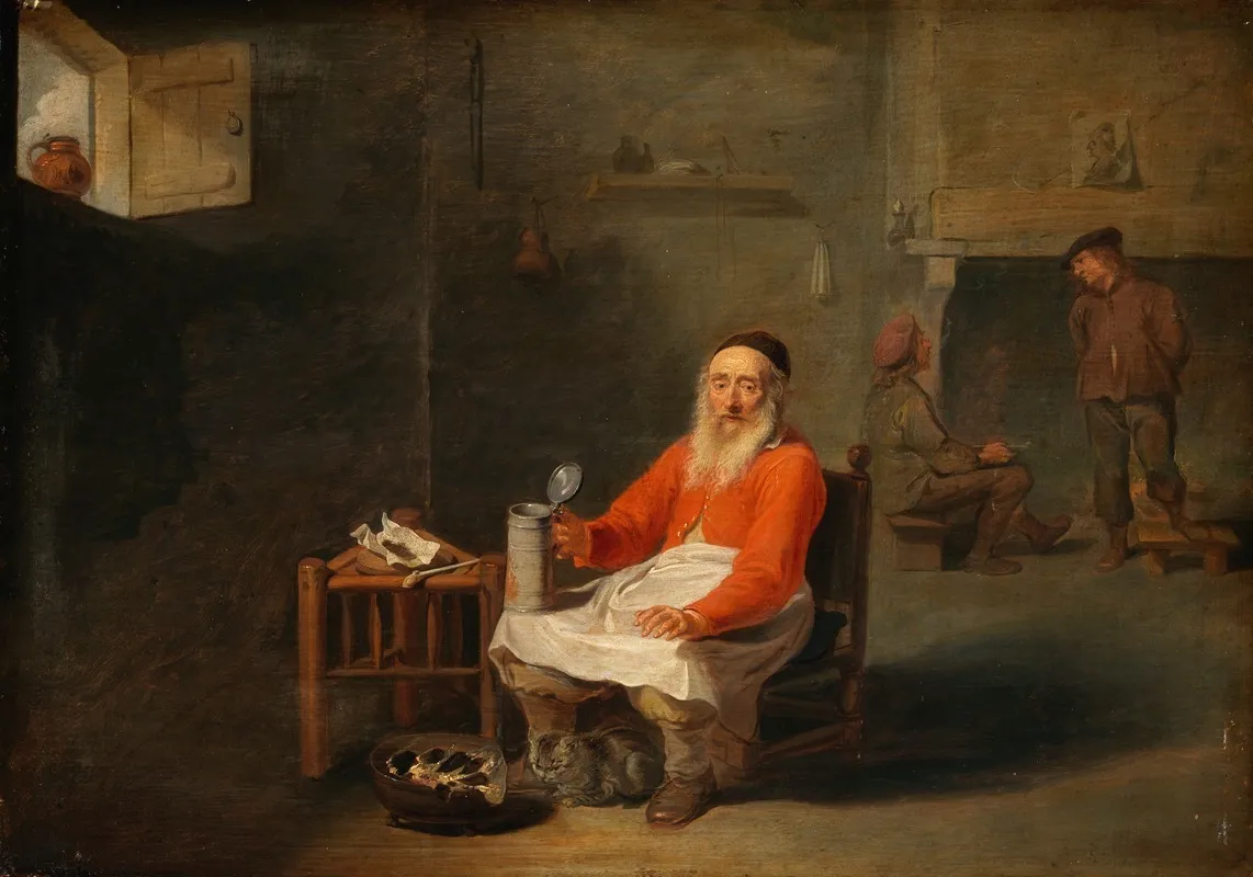 An Elderly Man With A Beer Mug Wall Art by Willem van Herp - High-Resolution Digital Print