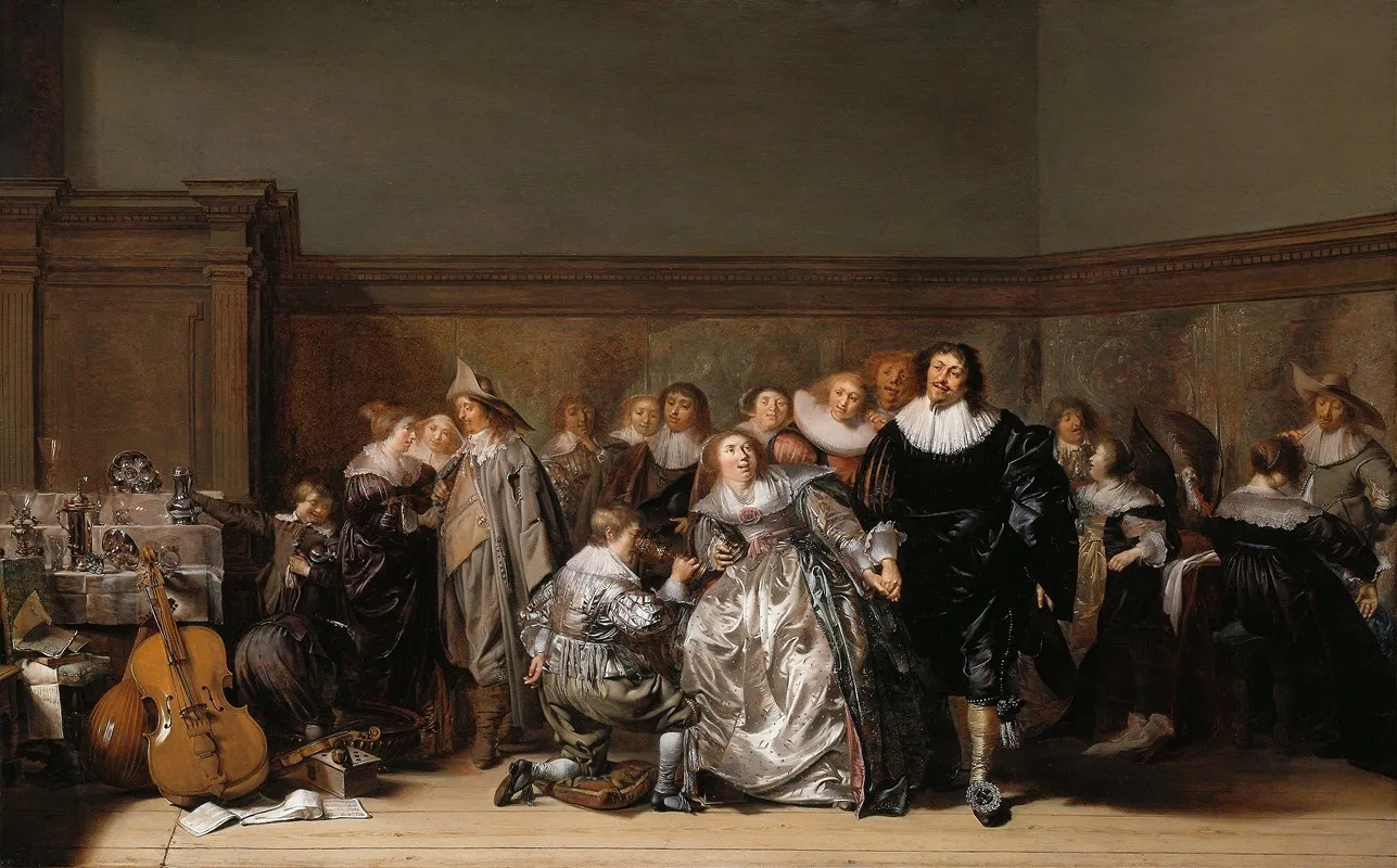 An Elegant Company Wall Art by Pieter Codde - High-Resolution Digital Print