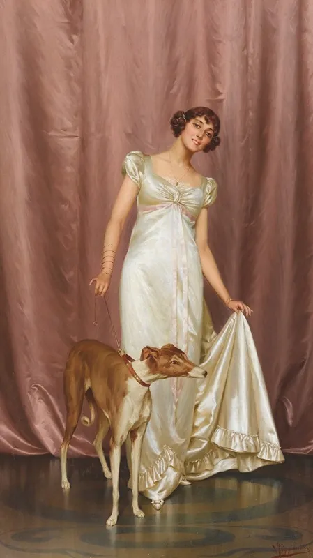 An Elegant Lady Wall Art by Vittorio Reggianini - High-Resolution Digital Print