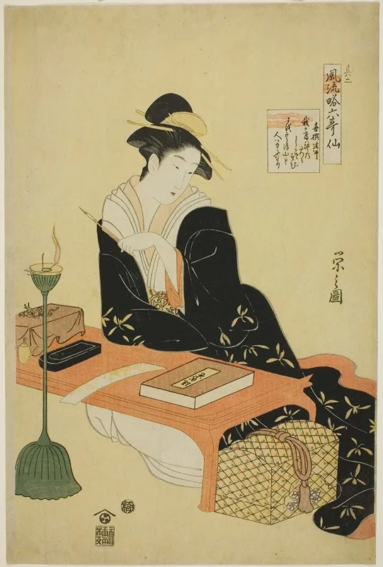An Elegant Parody Of The Six Poetic Immortals Furyu Yatsushi Rokkasen The Priest Kisen