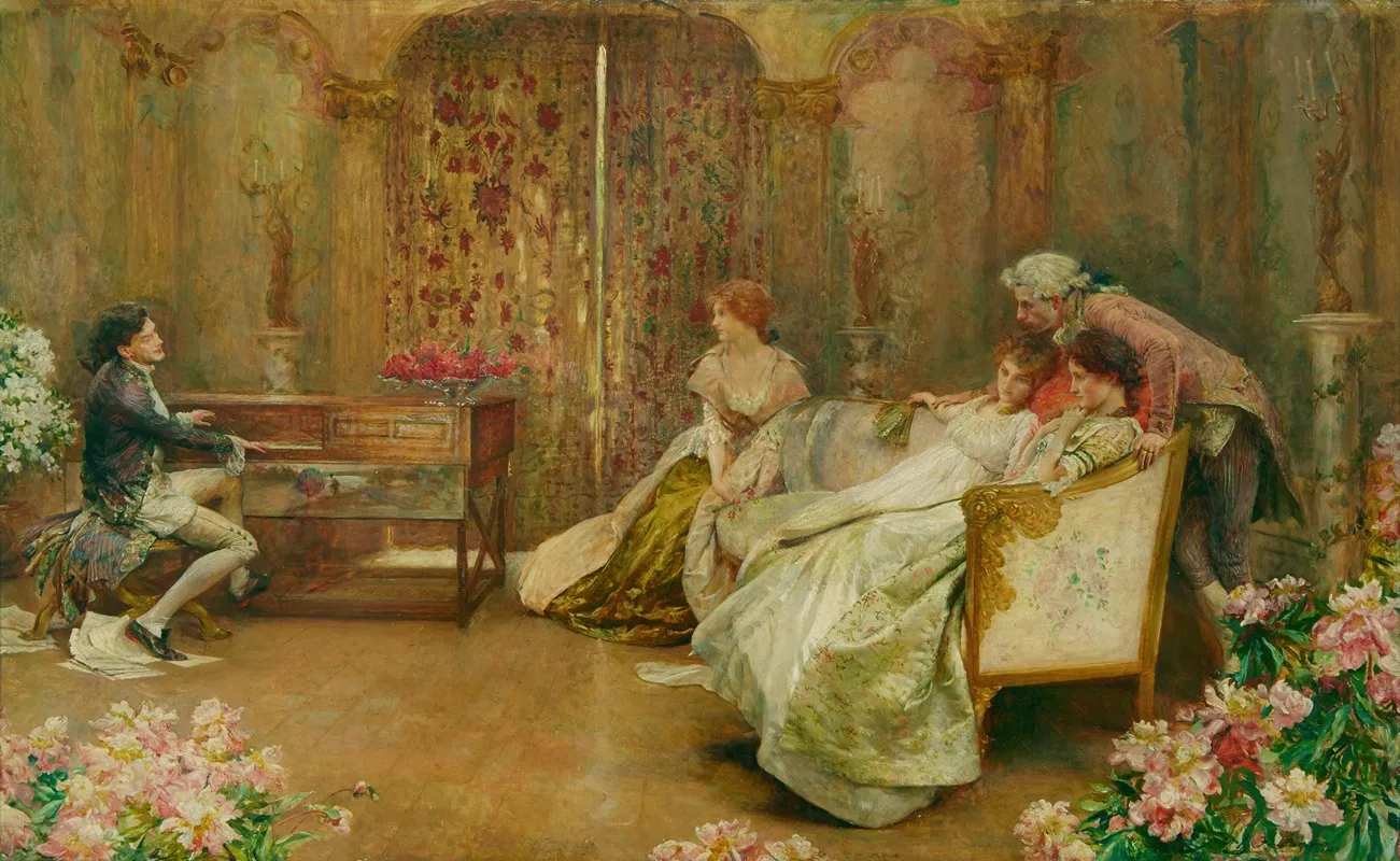 An Elegant Soiree Wall Art by John Henry Frederick Bacon - High-Resolution Digital Print