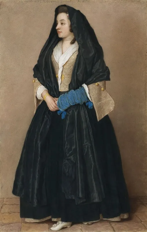An Elegant Young Woman In Maltese Costume