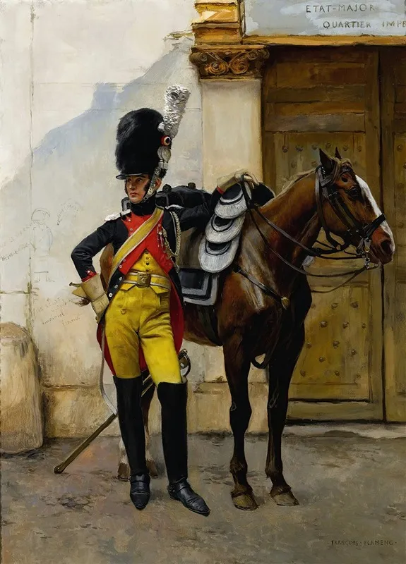 An Elite Soldier Of The Imperial Guard Wall Art by François Flameng - High-Resolution Digital Print