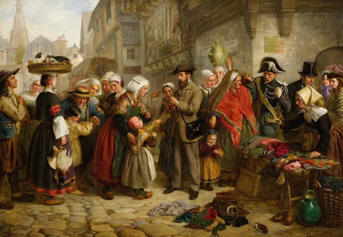An English Artist Collecting Costumes In Brittany Wall Art by Edward Hughes - High-Resolution Digital Print