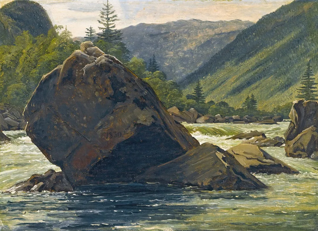 An Erratic Rock In The Rapids