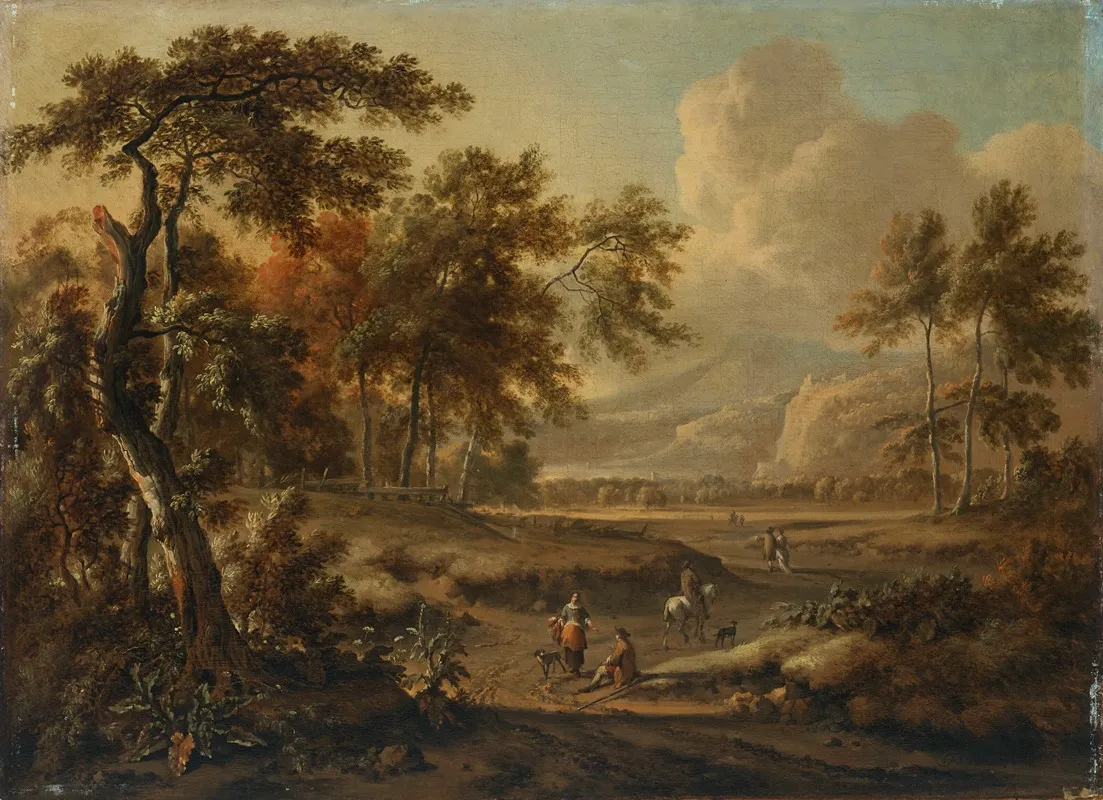 An Extensive Landscape With Figures On A Path In The Foreground 2