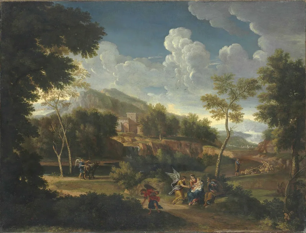 An Extensive Landscape With The Rest On The Flight Into Egypt