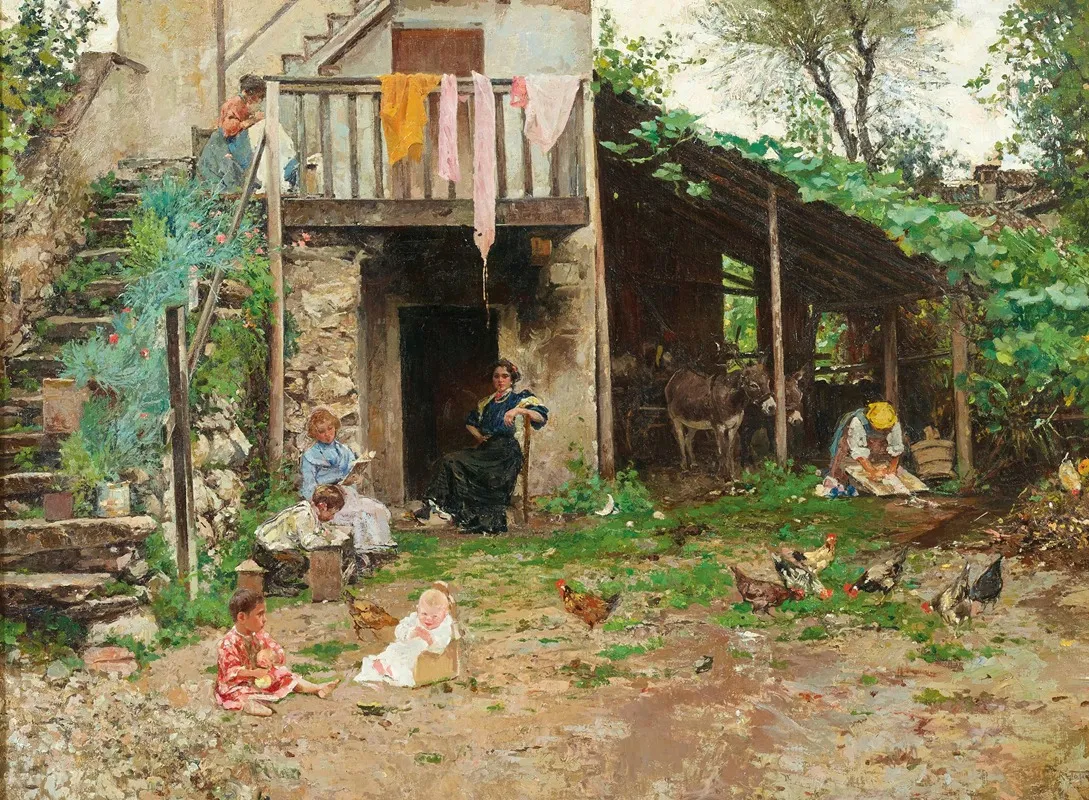 An Inner Courtyard Wall Art by Raffaele Tafuri - High-Resolution Digital Print