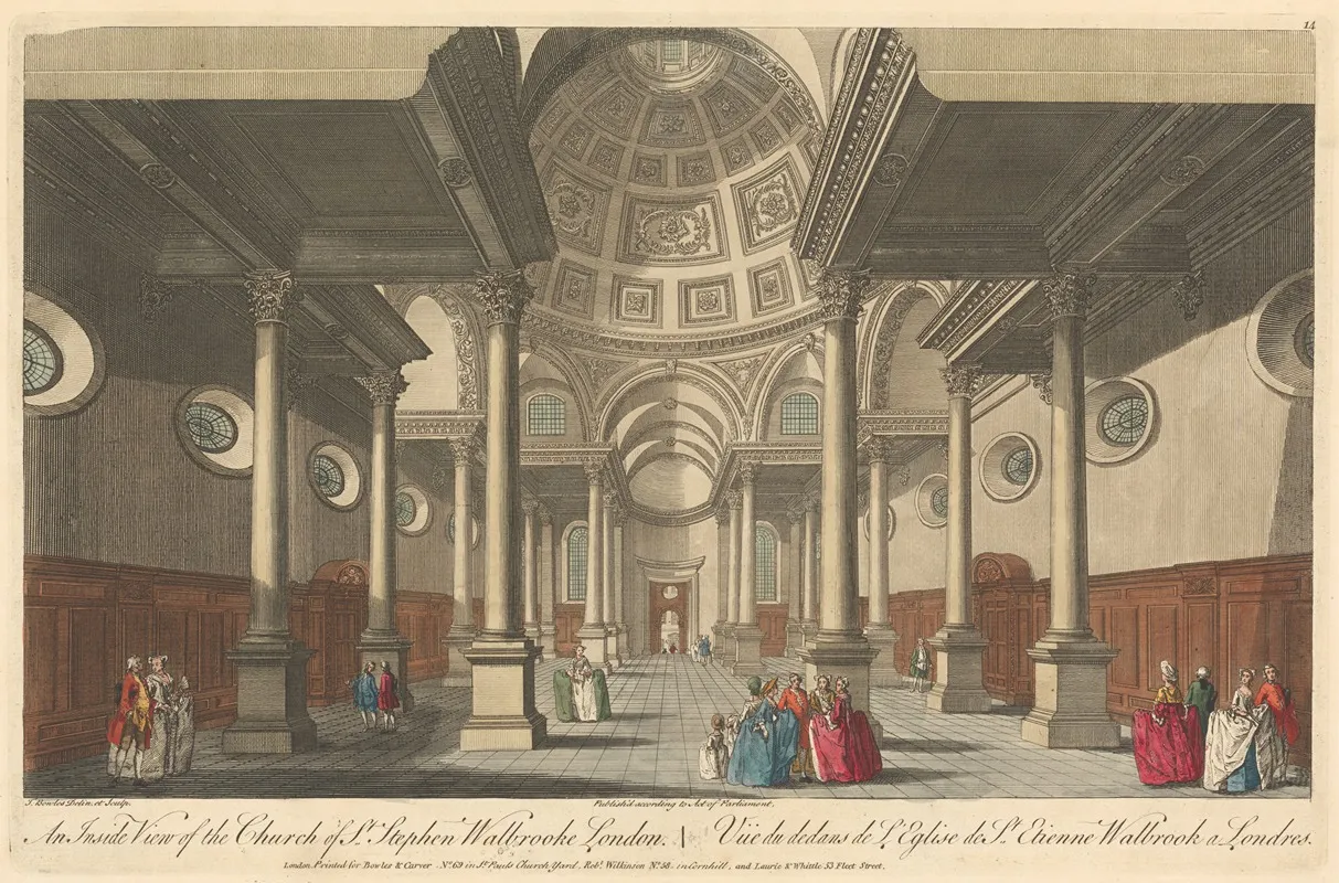 An Inside View Of The Church Of St Stephen Walbrooke London