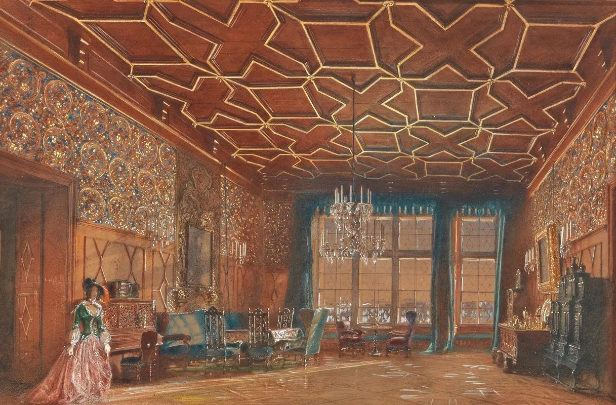 An Interior In Rozmberk Castle
