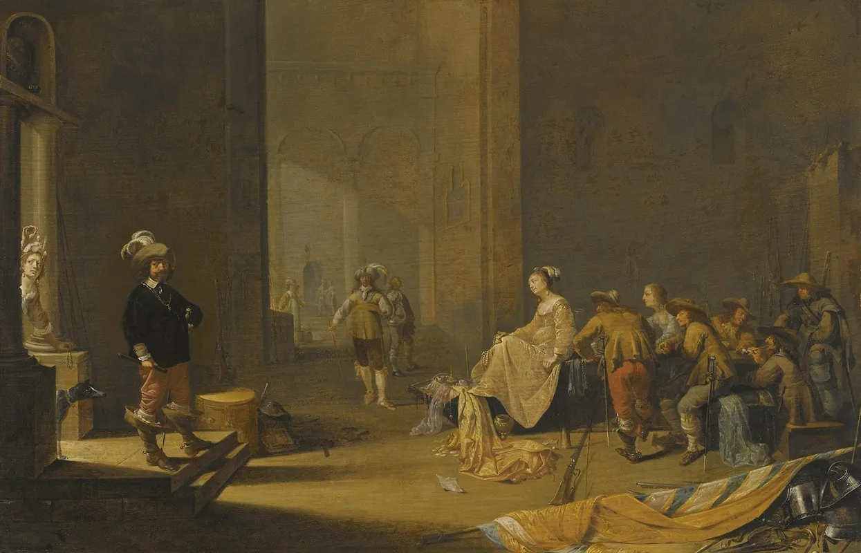 An Interior Of A Guardroom Wall Art by Jacob Duck - High-Resolution Digital Print