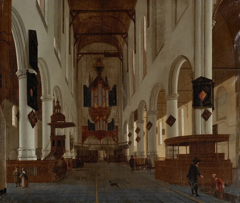 An Interior Of The Oude Kerk Delft Looking West