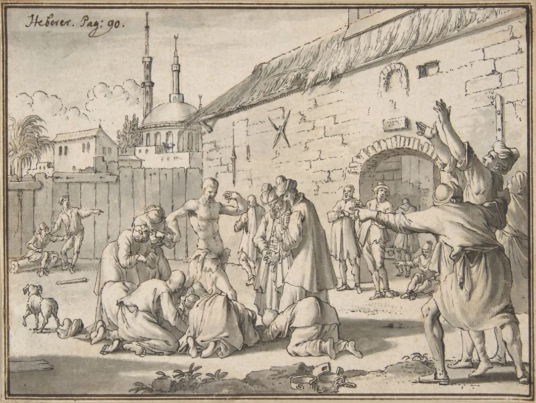 An Islamic Prophet Appearing In The Courtyard Of A Prison In Alexandria Wall Art by Jan Goeree - High-Resolution Digital Print