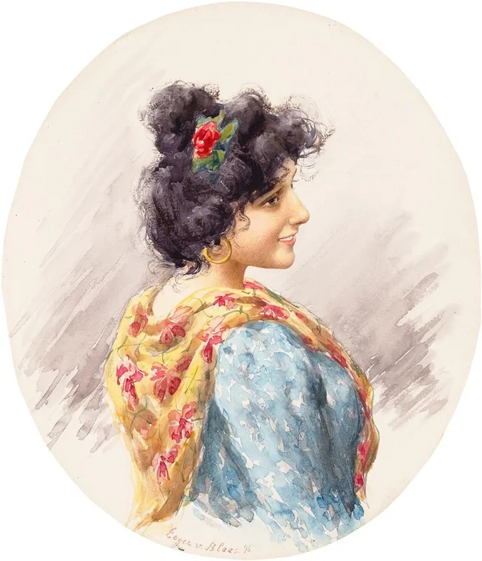 An Italian Beauty 2 Wall Art by Eugen von Blaas - High-Resolution Digital Print