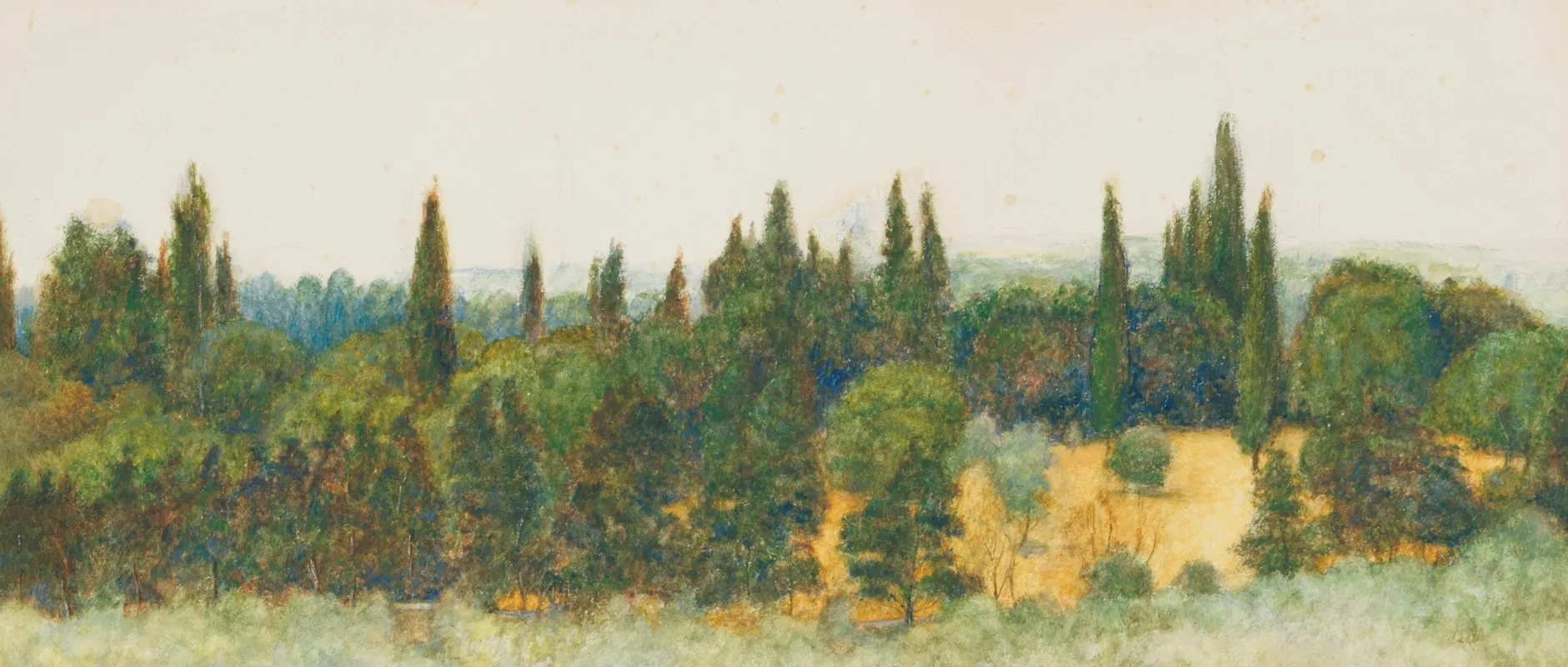An Italian Valley With Pine Trees