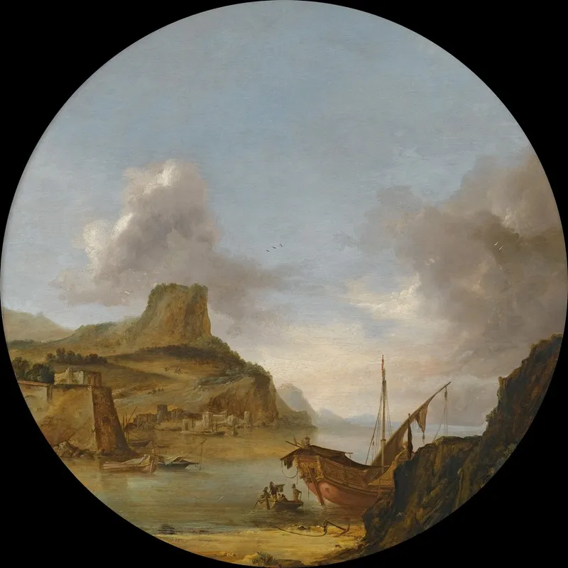 An Italianate Harbour Wall Art by Artus del Monte - High-Resolution Digital Print