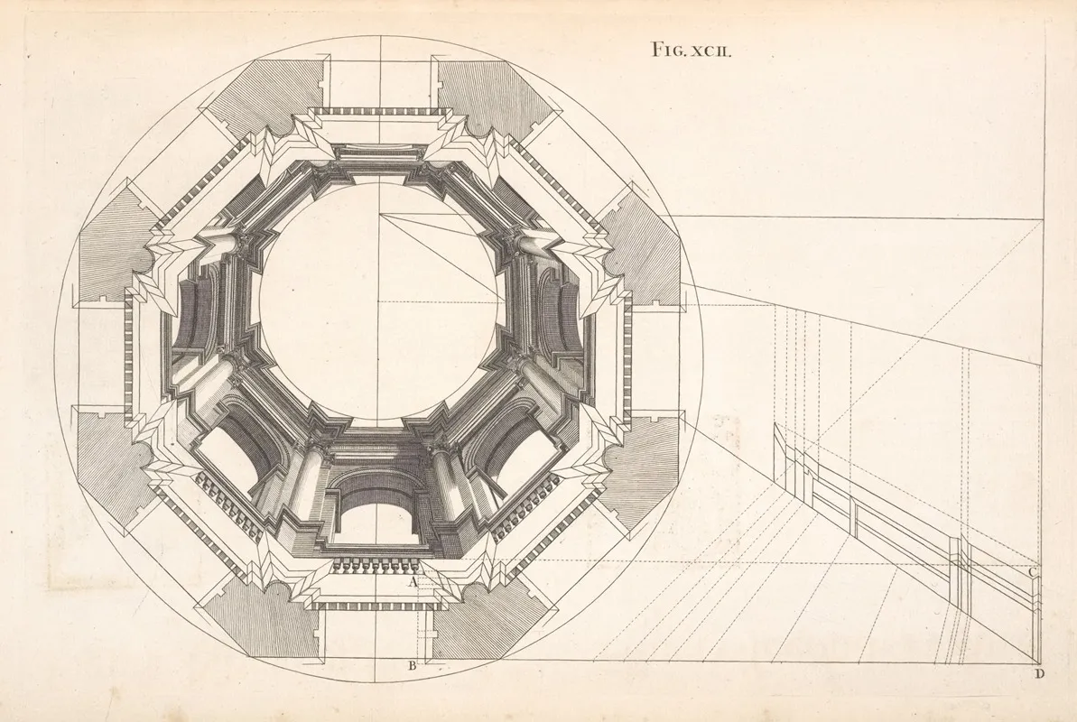 An Octangular Cupola Wall Art by Andrea Pozzo - High-Resolution Digital Print