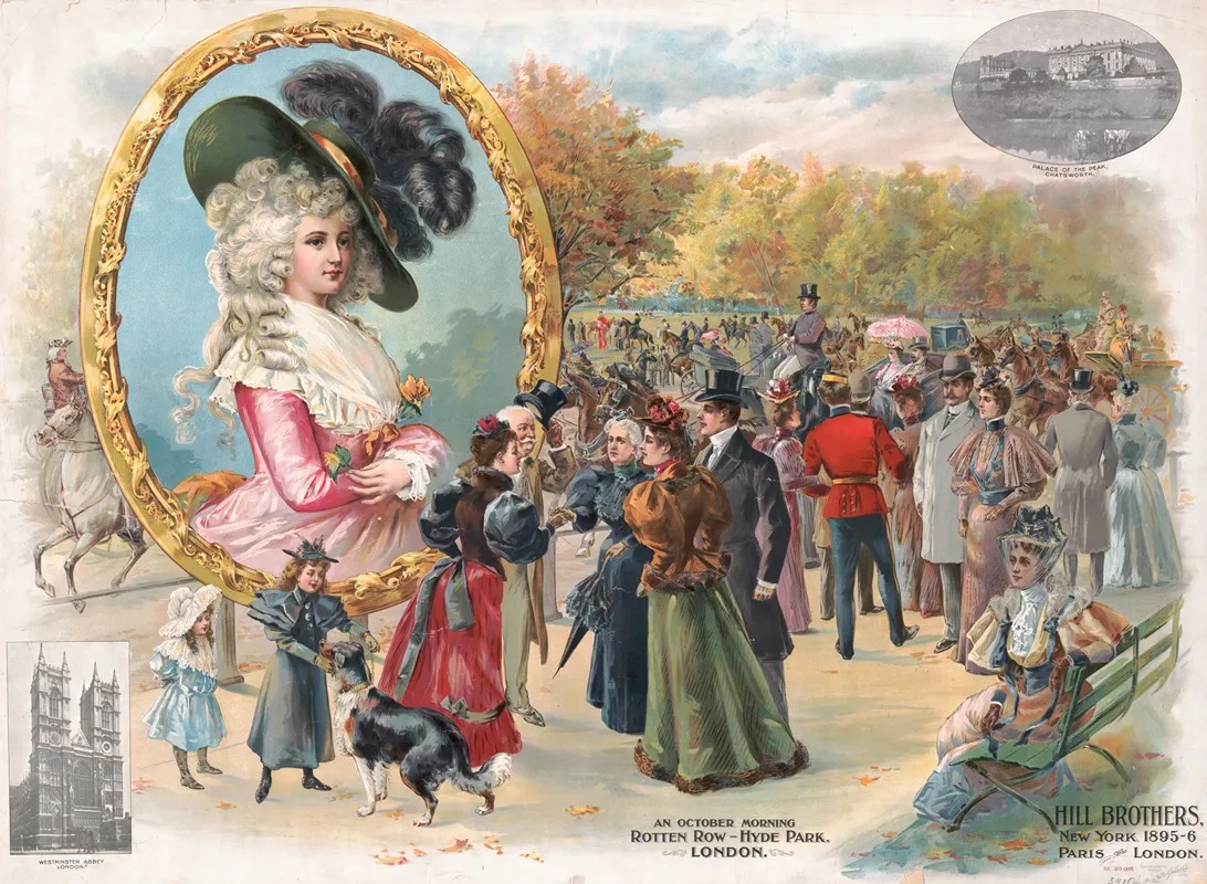 An October Morning Rotten Row Hyde Park London Wall Art by Giles Litho. - High-Resolution Digital Print