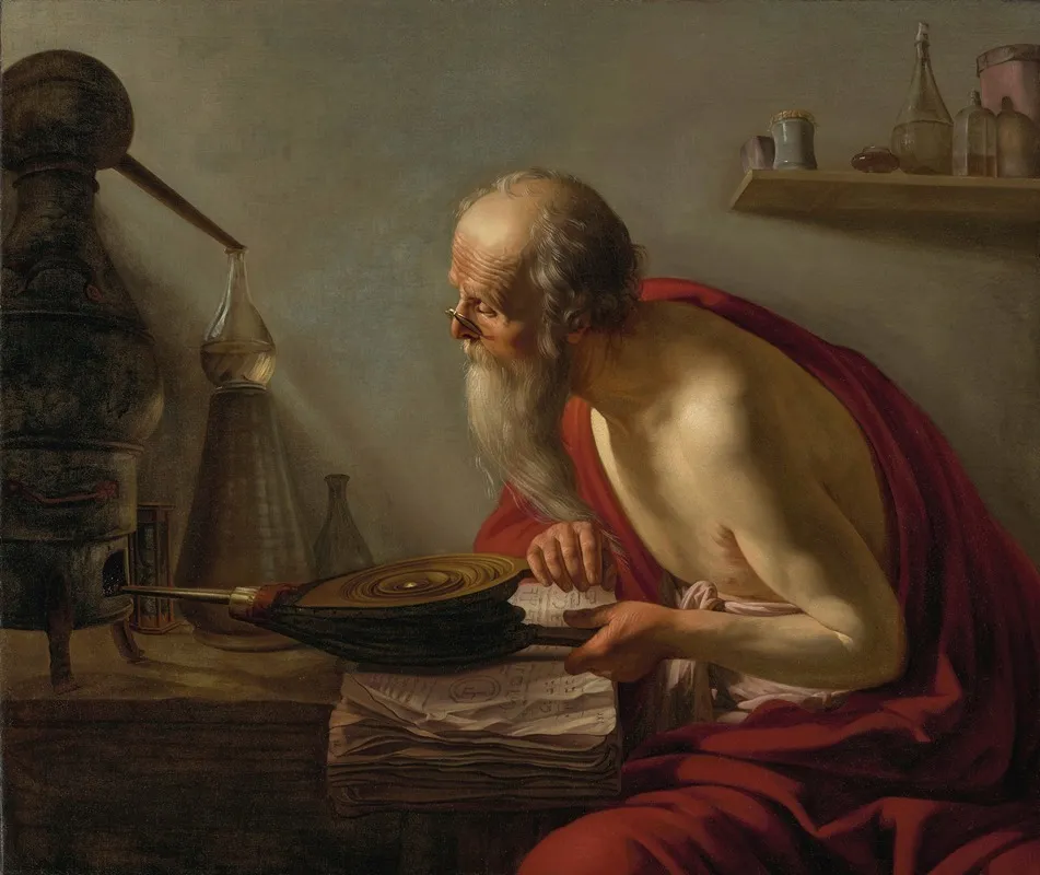 An Old Alchemist In His Study Wall Art by Johannes Paulus Moreelse - High-Resolution Digital Print
