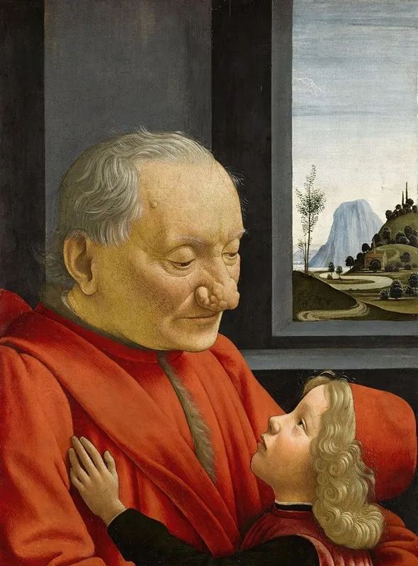 An Old Man And His Grandson Wall Art by Domenico Ghirlandaio - High-Resolution Digital Print