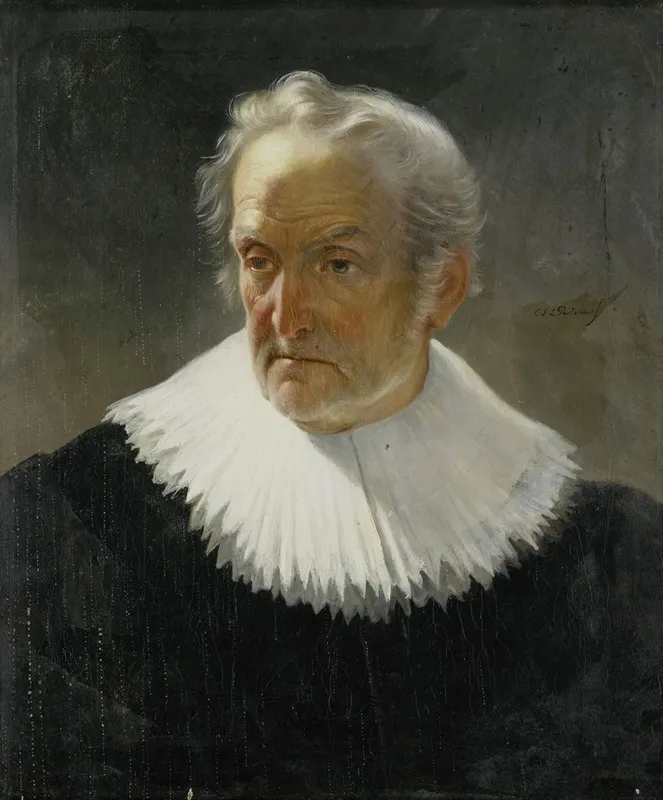 An Old Man In 17th Century Dress Wall Art by Christiaan Julius Lodewijk Portman - High-Resolution Digital Print