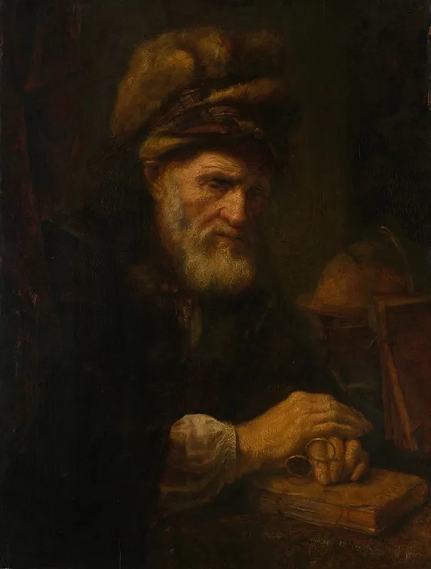 An Old Man In A Fur Cap Wall Art by Karel van der Pluym - High-Resolution Digital Print