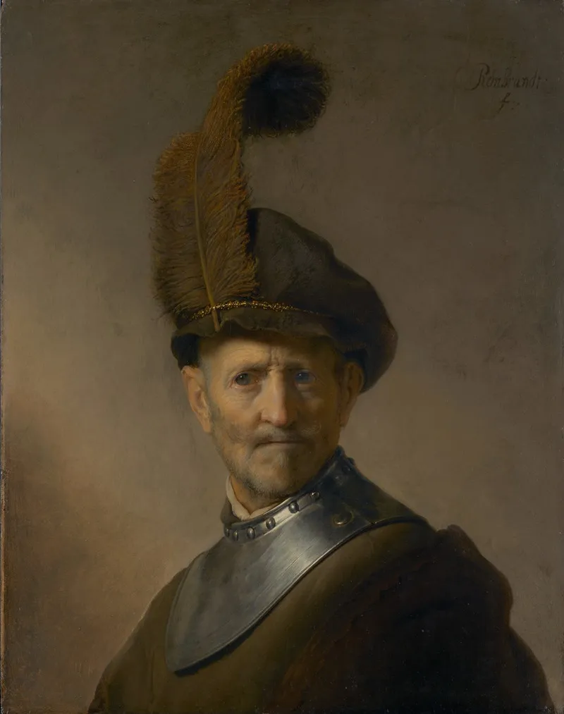 An Old Man In Military Costume Wall Art by Rembrandt van Rijn - High-Resolution Digital Print