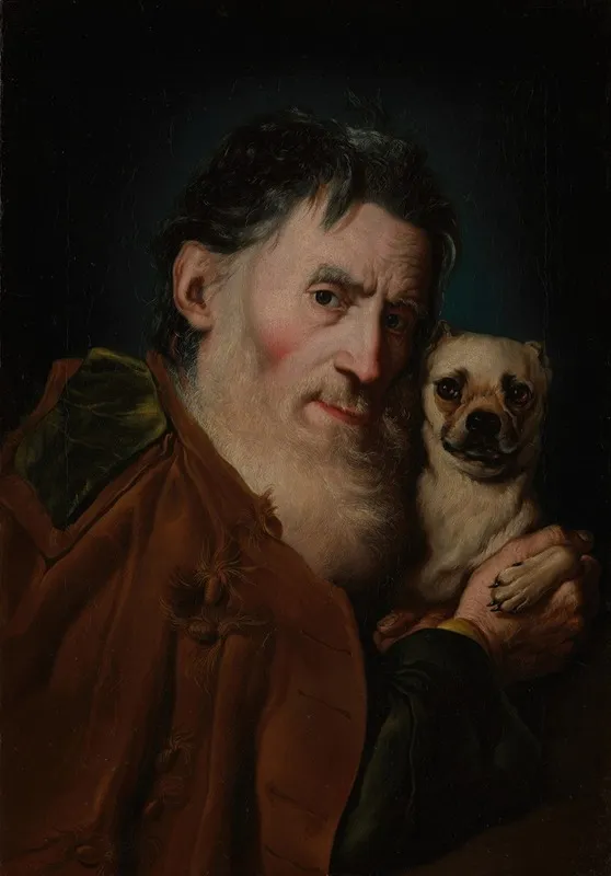 An Old Man With A Dog Wall Art by Giacomo Ceruti - High-Resolution Digital Print